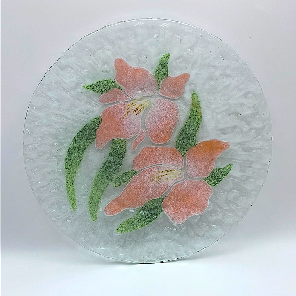 Sydenstricker, Handmade, Fused Glass, Art Glass, 9” Plate, Made on Cape Cod, MA